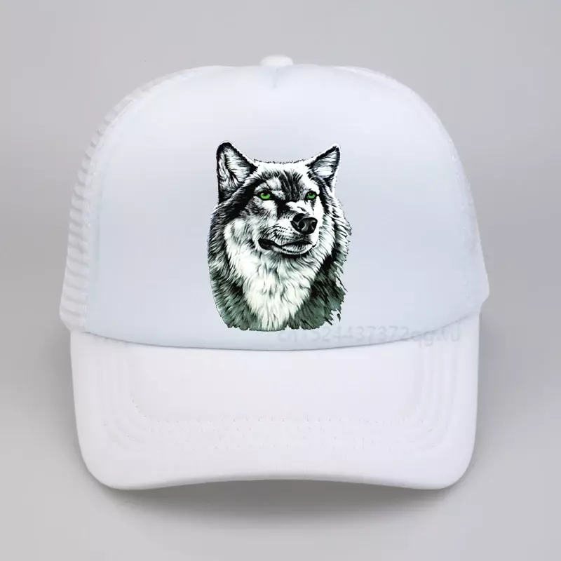 Gorra con estampado 3D de lobo para hombre, sombrero de tótem de lobos, gorras de béisbol transpirables geniales, sombreros de camionero de malla de verano de Hip Hop