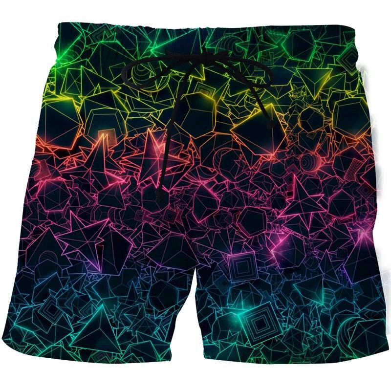 Zomer Psychedelische Korte Broek Mannen Vrouwen Kind 3d Gedrukt Mode Zwembroek Strand Shorts Skateboard Sport Casual Losse Shorts