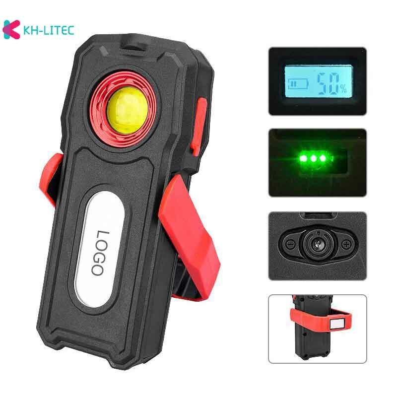 USB Rechargeable Flashlight COB LED Work Light Magnetic Hanging Hook Lamp Car Repair Inspection Lamp For Outdoor Camping