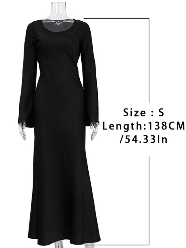 Tosy gaun Maxi tambal sulam balutan padat elegan modis lengan panjang Lace-Up musim panas untuk wanita gaun panjang pinggang tinggi seksi 2024