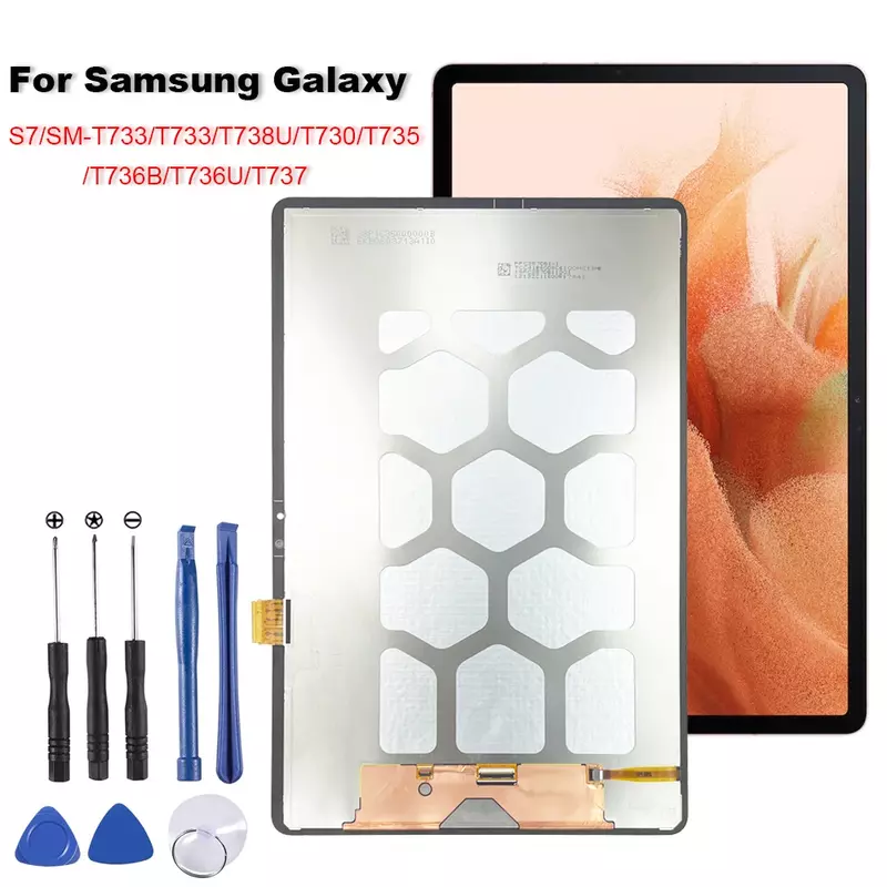 タッチスクリーンLCDディスプレイ,ガラスアセンブリ,Samsung Galaxy Tab s7 SM-T730,t730,t733,t736,t738u,t735,t737,新品