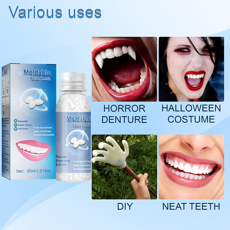 Накладные зубы, твердый клей, временные зубные протезы, пластиковые зубные протезы, клей для зубных протезов, уход за зубами
