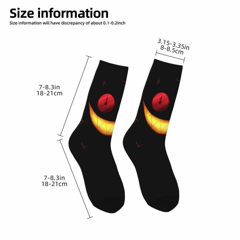 Забавные сумасшедшие Компрессионные носки для мужчин в стиле хип-хоп с надписью «H-Hazbin Hotel»