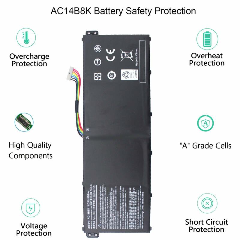 Baterai AC14B8K untuk Acer Nitro 5 AN515-51 AN515-52 AN515-53 Aspire V3-371 V3-111 ES1-111 ES1-512 R3-131T R5-471T R7-372T R7-371T