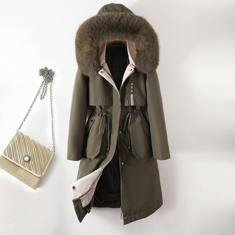 Mantel pakaian katun jaket wanita musim dingin, mantel pakaian wanita pengekang 2023 dapat dilepas untuk musim gugur