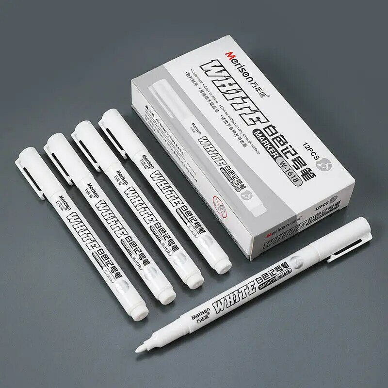 DIY 그래피티 스케치 마커, 문구 쓰기, 학교 용품, 흰색 마커 펜, 유성 방수, 흰색 젤 펜, 2.0mm, 2 개, 3/5 개