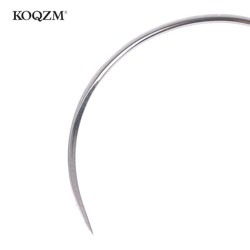 10 pces metal 1/2 canto médico agulha sutura ferramenta cirúrgica pálpebra dupla