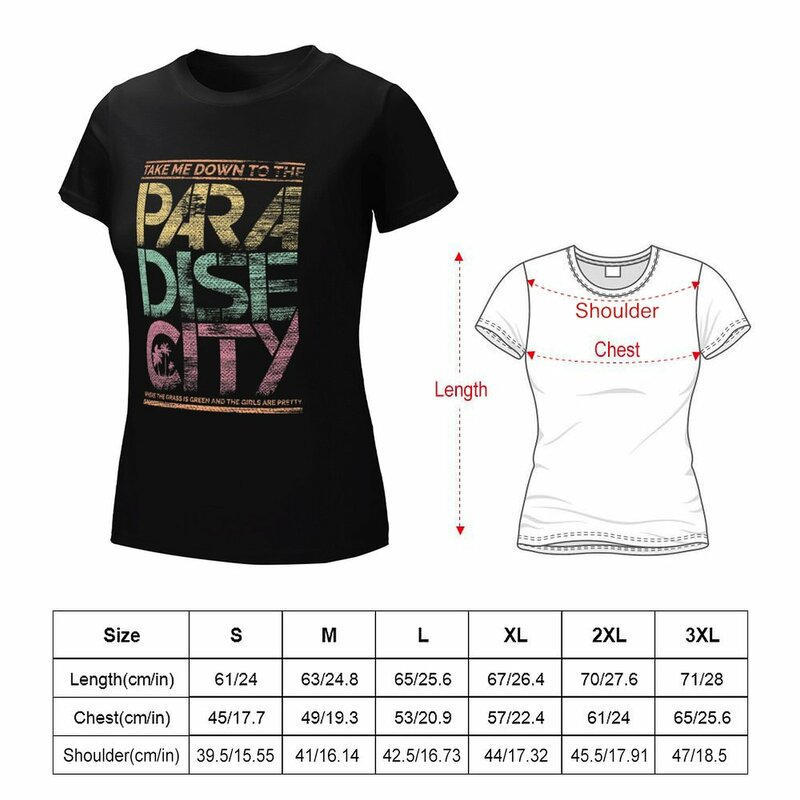 파라다이스 시티 티셔츠, 귀여운 옷, 여름 블라우스, 여성 2024