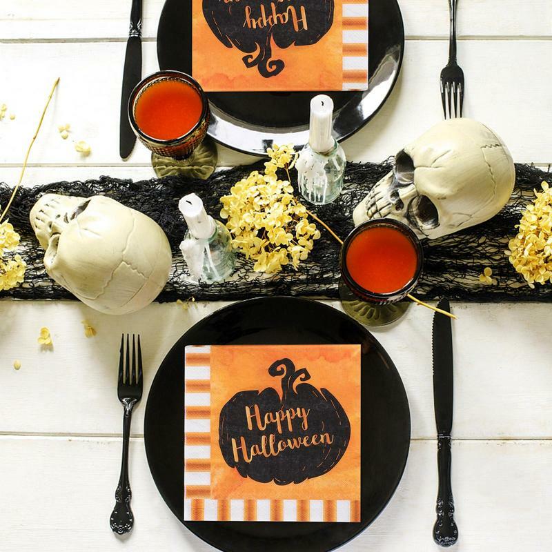 Halloween Napkins2Layers Halloween Paper Tissue Printed Napkins For Halloween Festival Supplies Guest Napkins Party Decorations