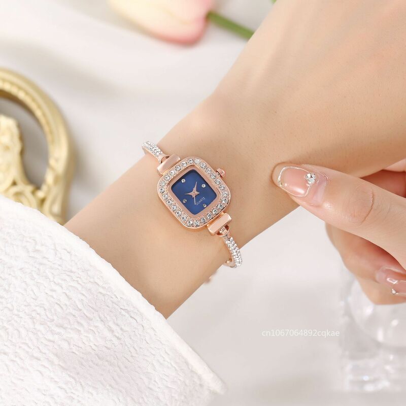 Luxe Armband Horloges Voor Vrouwen Diamant Kristal Horloge Mode Quartz Rvs Vrouwen Elegante Polshorloj Mujer