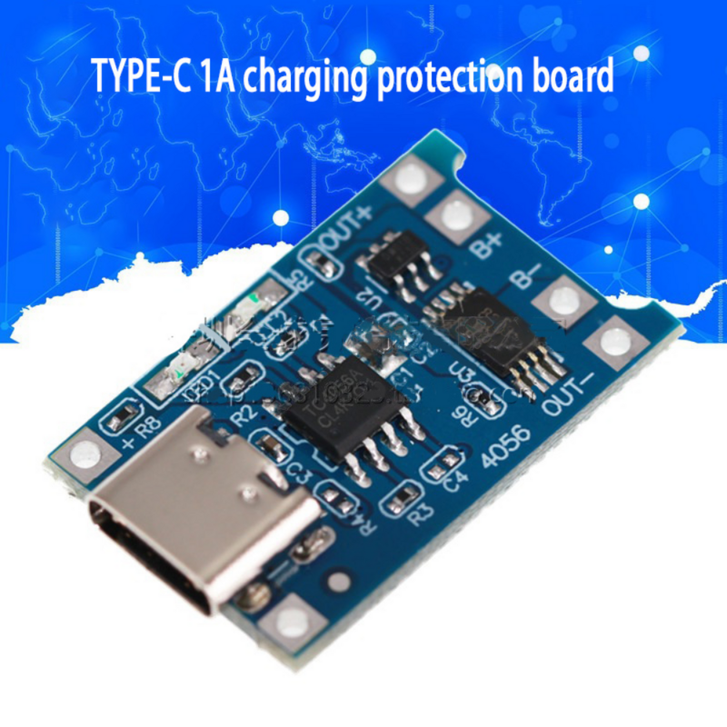 Tp4056 1a placa de carregamento da bateria de lítio módulo TYPE-C interface usb proteção de carregamento dois em um