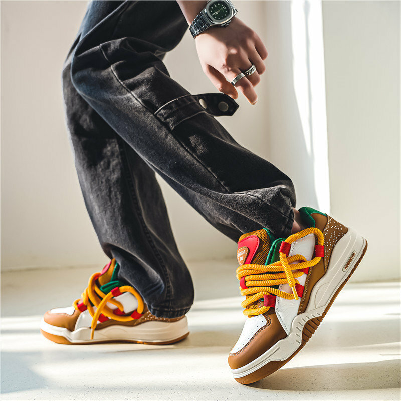 Кроссовки мужские в стиле хип-хоп, спортивная обувь для скейтборда, низкие повседневные, на платформе, уличная одежда, 2024