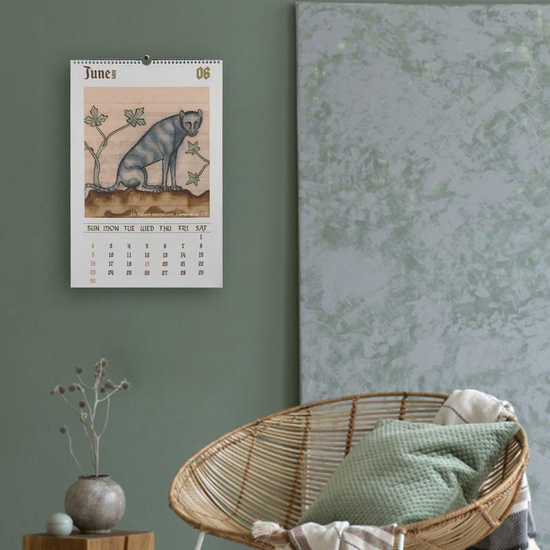 自宅と大学のための中世の猫カレンダー、壁掛けカレンダー、創造的なカレンダー、月のペットの写真、2024