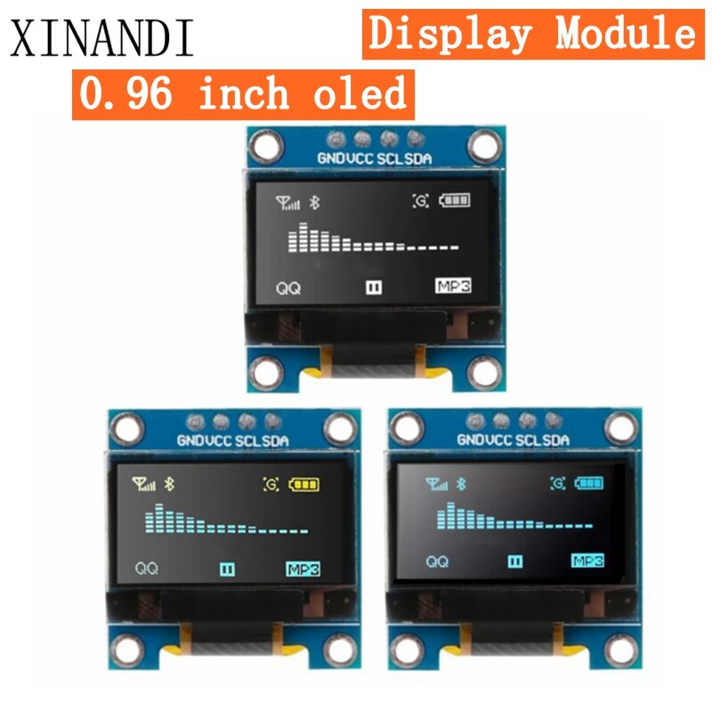 OLED 디스플레이 모듈, 아두이노용 12864 LCD 스크린 보드, 오리지널 0.96 인치 oled IIC 직렬 백색, 128X64 I2C SSD1306