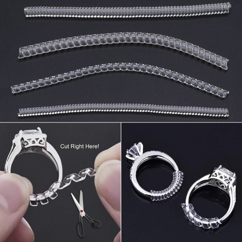 Ajustador de anillo transparente para hombre y mujer, reductor de tensión de cable en espiral Invisible, tamaños ajustables, creativo