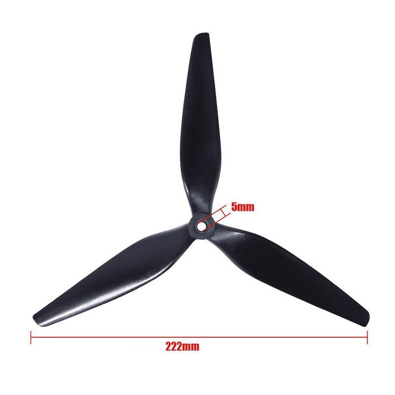 2Pair(2CW+2CCW)10X5X3 /1050 10 inch blade / tri-blade Black-carbon Reinforced nylon propeller