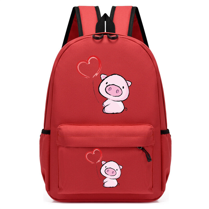 Children Bagpack Cute Kawaii Backpack Kindergarten Schoolbag Kids Bagpack Bag Heart Pig Print Student Bookbag Travel Mochila