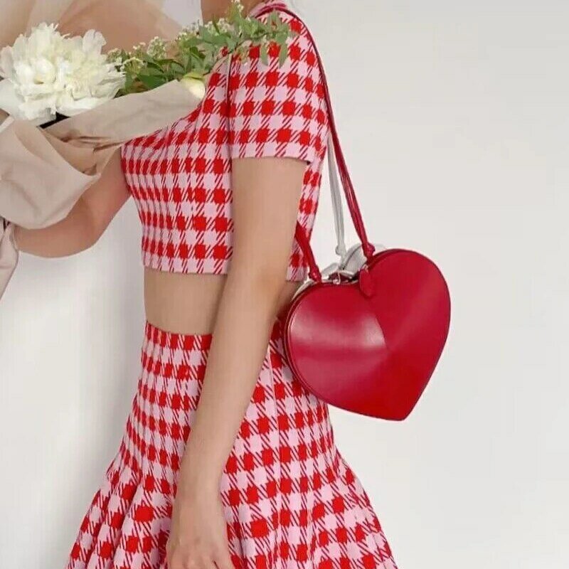 Pfirsich Herzform Luxus Designer Handtaschen für Frauen neue Mode Geldbörse einfache vielseitige Dame kleine Schulter Umhängetaschen