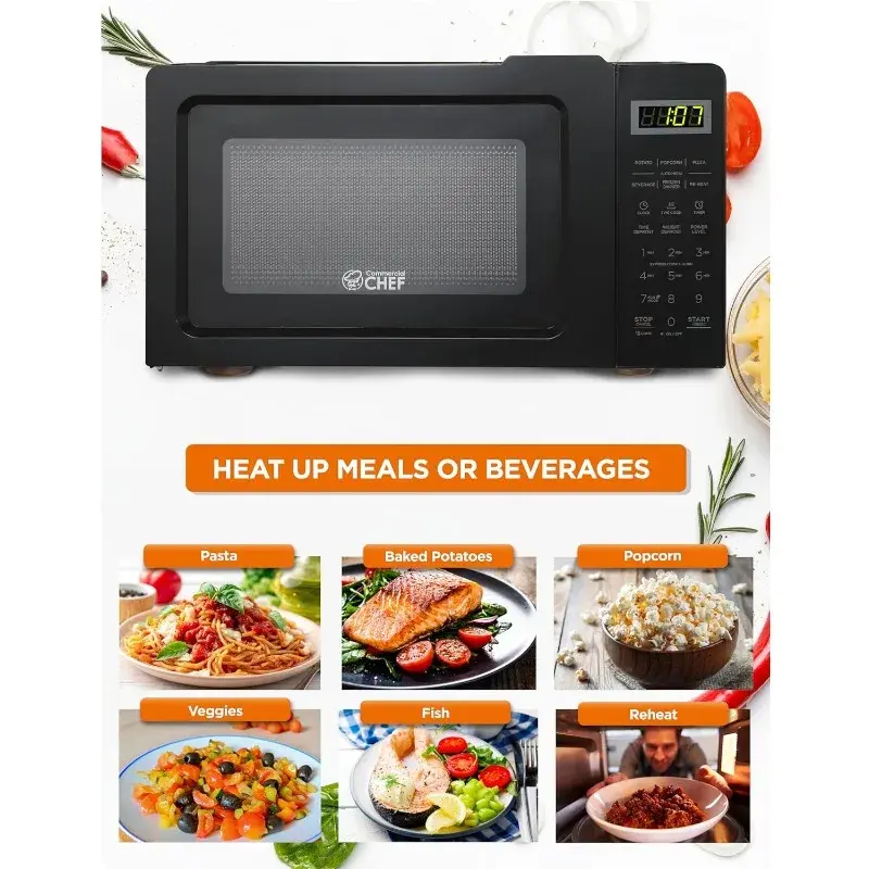 HAOYUNMA 0.7 Cubic Foot Microwave with 10 Power Levels, Small Microwave with Pull Handle, 700W Countertop Microwave