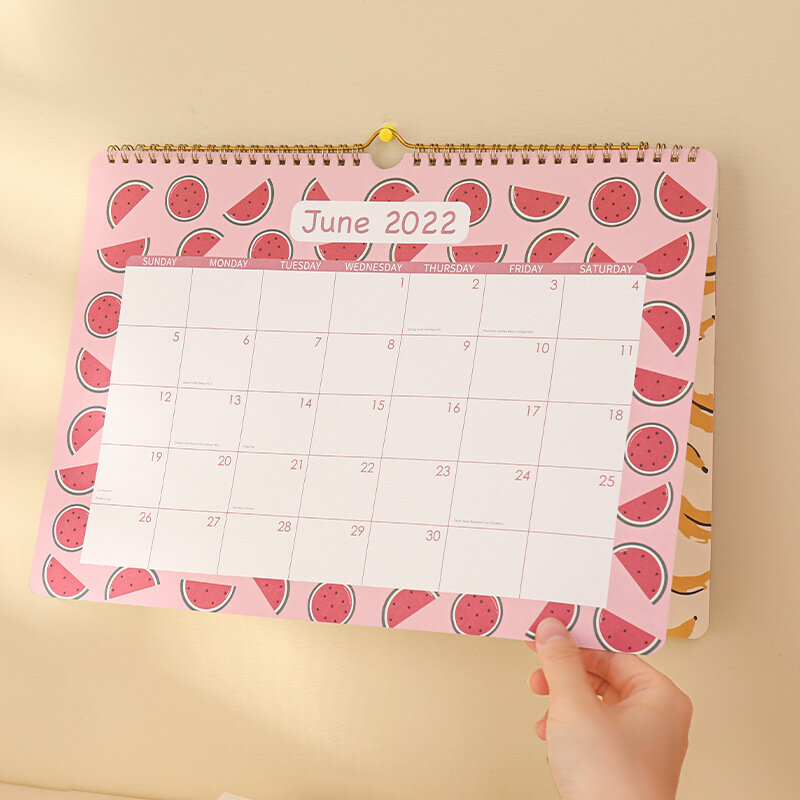 2022 angielski kalendarz ścienny dekoracja biurko szkolne prezent cewka tabela z kalendarzem planer roczny tydzień miesiące data kalendarz ścienny