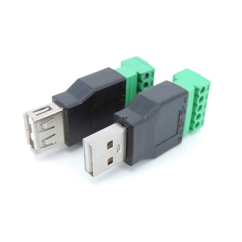 USB 2.0 typ męski żeński do 5 Pin 5pin złącze śrubowe do gniazdo USB z osłoną USB2.0 do wtyczka terminalowa śrub