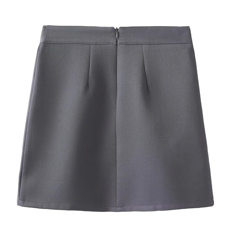 Minifalda Retro con cremallera trasera para Mujer, falda elegante de cintura alta, estilo Joker, novedad de 2024