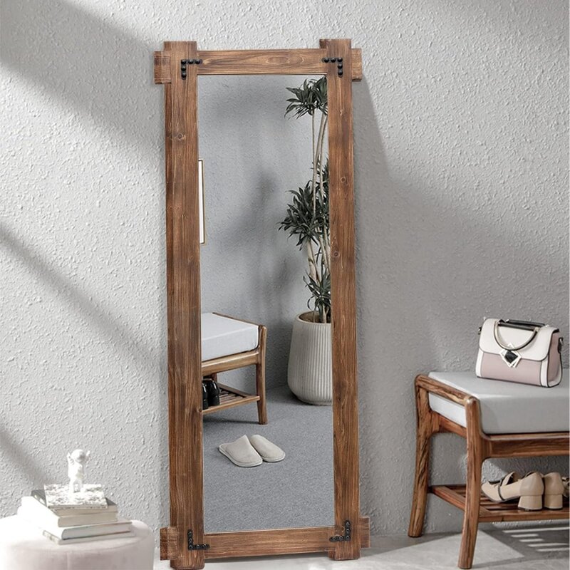 장식용 스탠딩 기울임 걸이식 거울, 대형 프레임 벽 거울, 거실 침실 전신 바닥 거울.