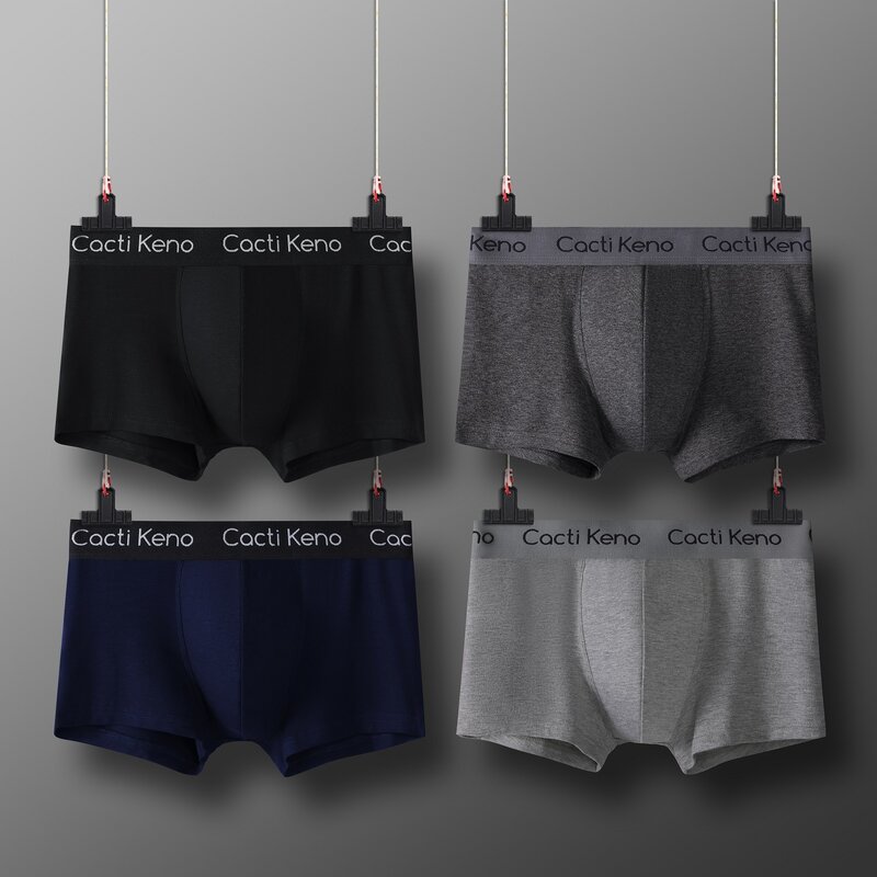 Men's underwear cotton boyshort waist breathable plus size boxers combination of 4 pieces