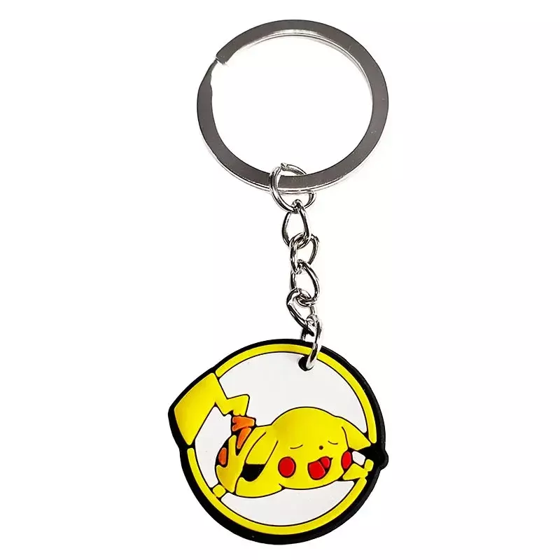 Cartoon Pokemon Pikachu Keychain Silicone Funny Keyring Bag Pendant Couple Car Keyholder Creative Bag Charm Accessories Gift