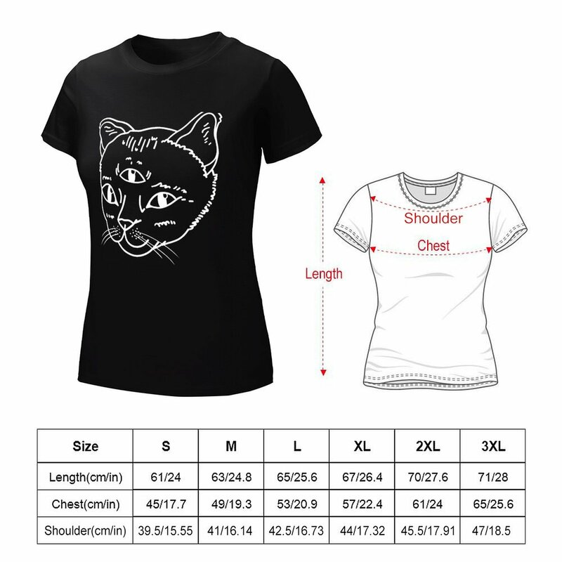Three-Eyed Cat T-shirt female Aesthetic clothing Woman fashion