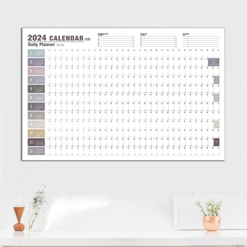 Kalender Bulanan Tahunan 2024, Kalender Kulkas untuk Rencana & Jadwal, Blok Aturan