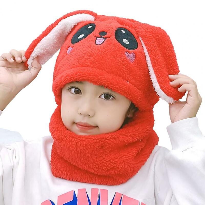 Детская шапка, милая шапка с кроличьими ушками для малышей, теплая зимняя шапка, интегрированная зимняя теплая шапка для девочек, теплая шапка для улицы