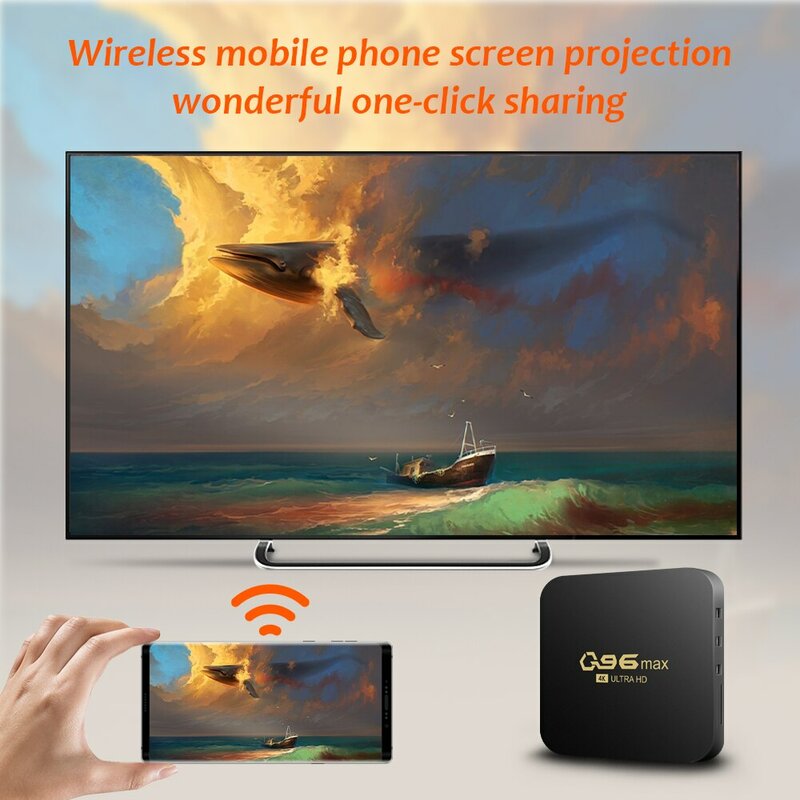 Boom-Boîtier Smart TV Q96 MAX, 4K, 2.4/5G, Android 10.0, WiFi, Décodeur, Lecteur MultiXXL, Façades