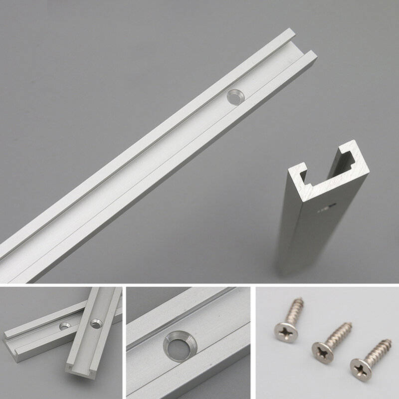 T-slot Slide T-Slot Track 300-600mm Aluminium Alloy Attachments Carpentry Accessories Repair Kit Router T-Track 1 Pc