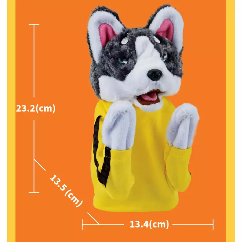 2024 Kung Fu Animal Toy Husky Gloves Doll Children's Game Plush Toys Husky Boxing Interactive Hand Puppet Toy with Sounds
