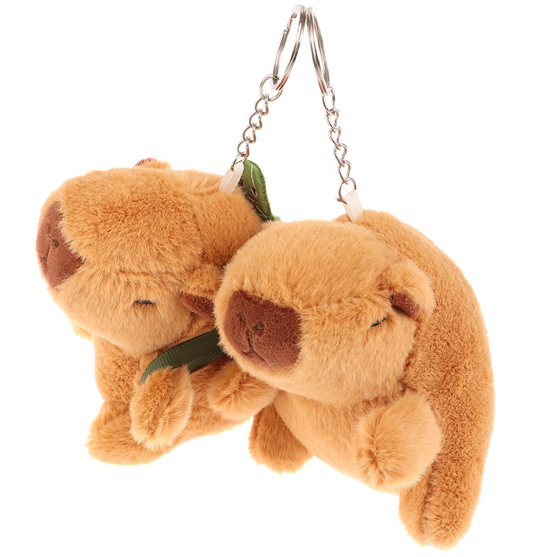 10,5 cm Cartoon Capybara Plüsch tier Tier Schildkröte Muschel Meers chweinchen Anhänger ausgestopfte Puppe Schlüssel bund Rucksack Auto tasche Schlüssel ring Geschenk Spielzeug