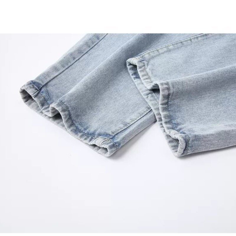 Женские джинсы с широкими штанинами и завязками-бантиками, модные однотонные свободные универсальные прямые джинсы в Стиле Лолита на молнии и пуговицах, в стиле пэчворк, Осень-зима