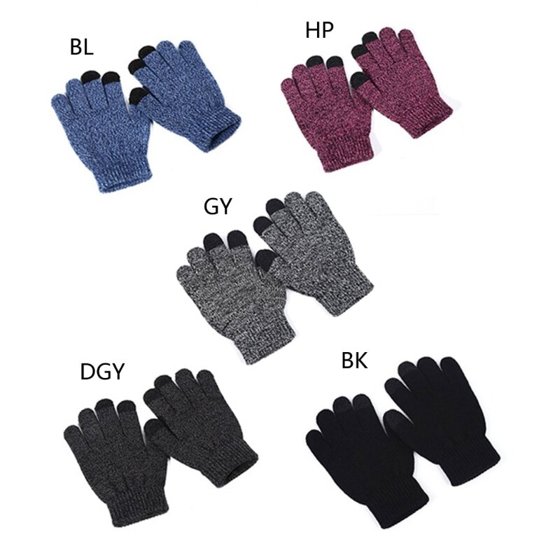 Дышащие зимние теплые варежки, однотонные вязаные перчатки для активного отдыха, школьные G99C
