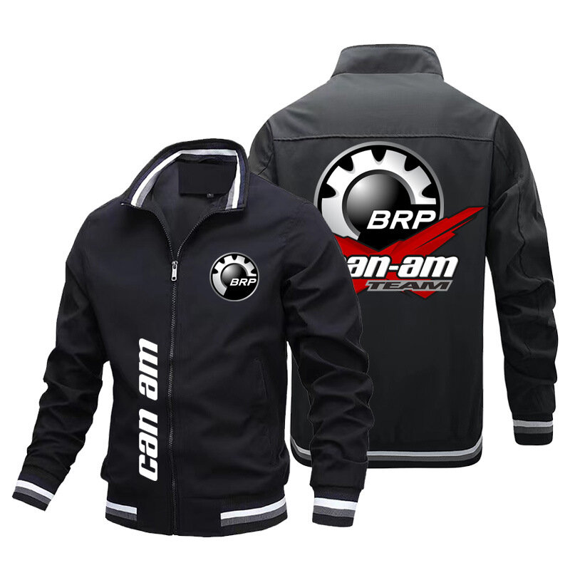 Wiosna i jesień Nowa europejska i amerykańska modna kurtka CAN-AM Car Logo Baseball Uniform Casual Loose Sportowa kurtka w dużym rozmiarze