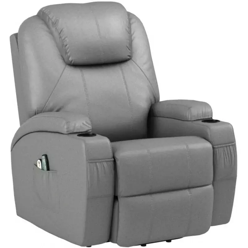 PU Leather Power Lift Cadeira reclinável para os idosos, Massagem e Aquecimento, Ergonomic Lounge Chair, Sofá Único Clássico, Flamaker