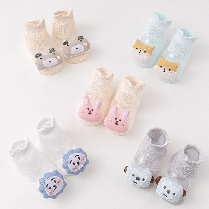 2024 New Baby Socks Summer Mesh Knee Socks Anti-Mosquito Socks Middle Socks Soft Cartoon Cute