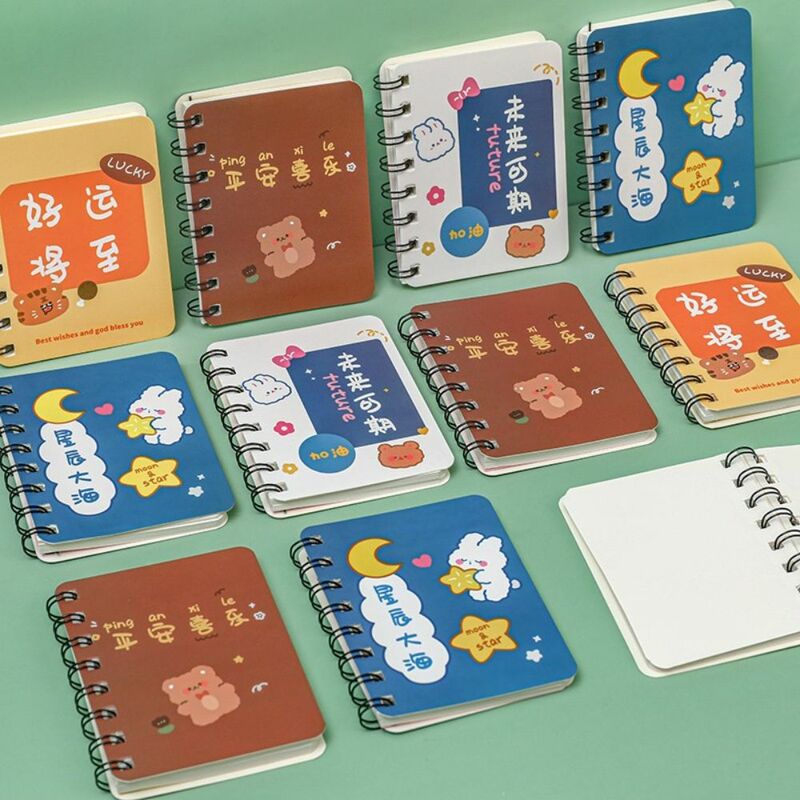 A7 buku catatan koil portabel Mini lucu kosong buku catatan harian buku latihan pasokan sekolah kantor