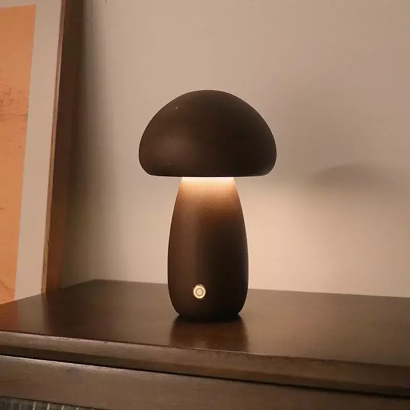 Ins LED Nachtlicht mit Touch-Schalter Holz niedlichen Pilz Nachttisch lampe für Schlafzimmer Kinderzimmer schlafen Nacht lampen
