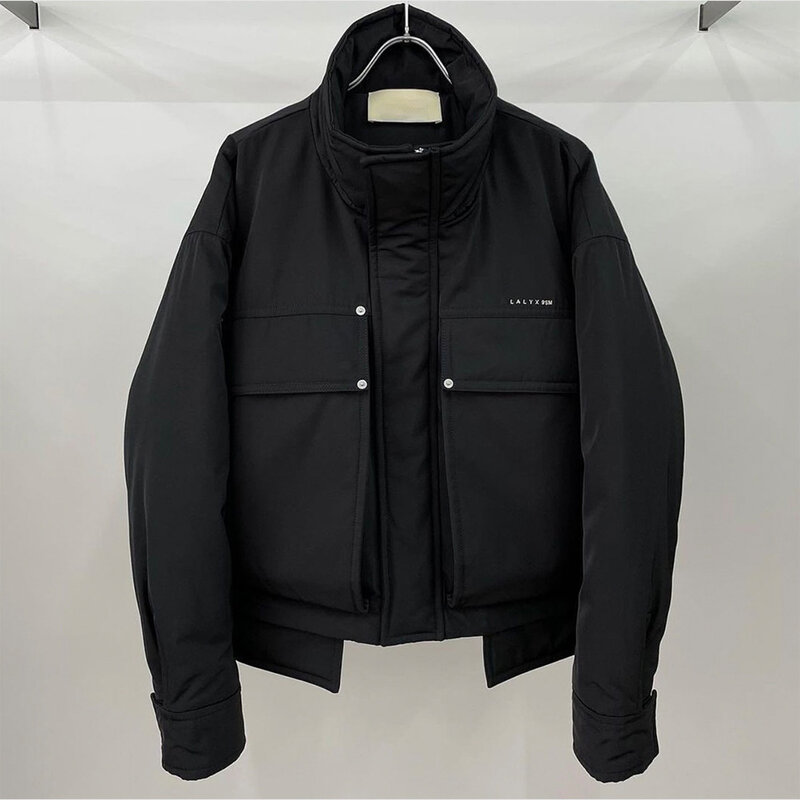 Jaket musim dingin pria ALYX, hitam hangat mantel tebal pakaian kerja gaya katun 1:1 kualitas lebih tinggi