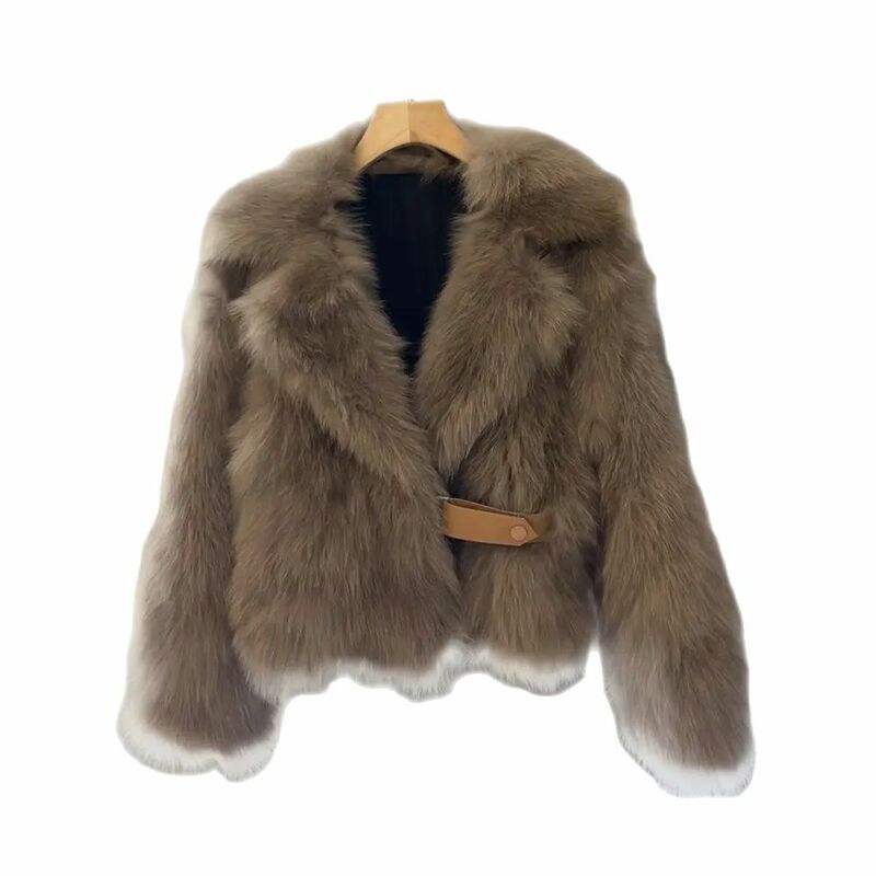Abrigo corto de pelo de zorro de imitación para mujer, abrigo informal, suelto, grueso y cálido, versátil, Corea, invierno, nuevo