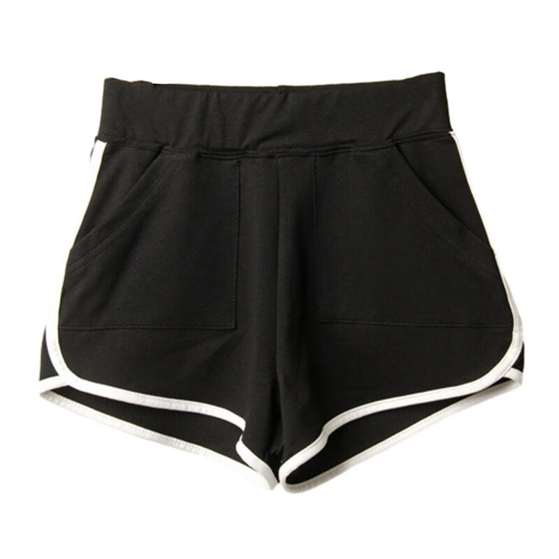 Pantalones cortos elásticos para mujer, Pantalón de algodón, cómodo, informal, cintura alta
