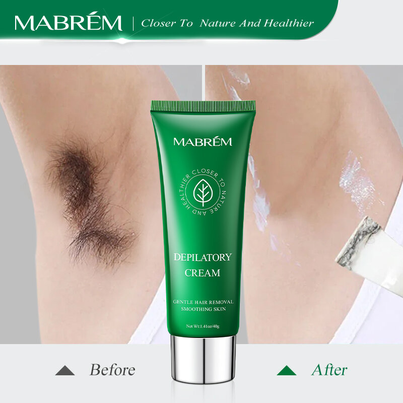 MABREM Hair krem do depilacji bezbolesne włosów Remover do pod pachami nogi i ramiona pielęgnacja skóry pielęgnacji ciała krem do depilacji 40g dla mężczyzn kobiety