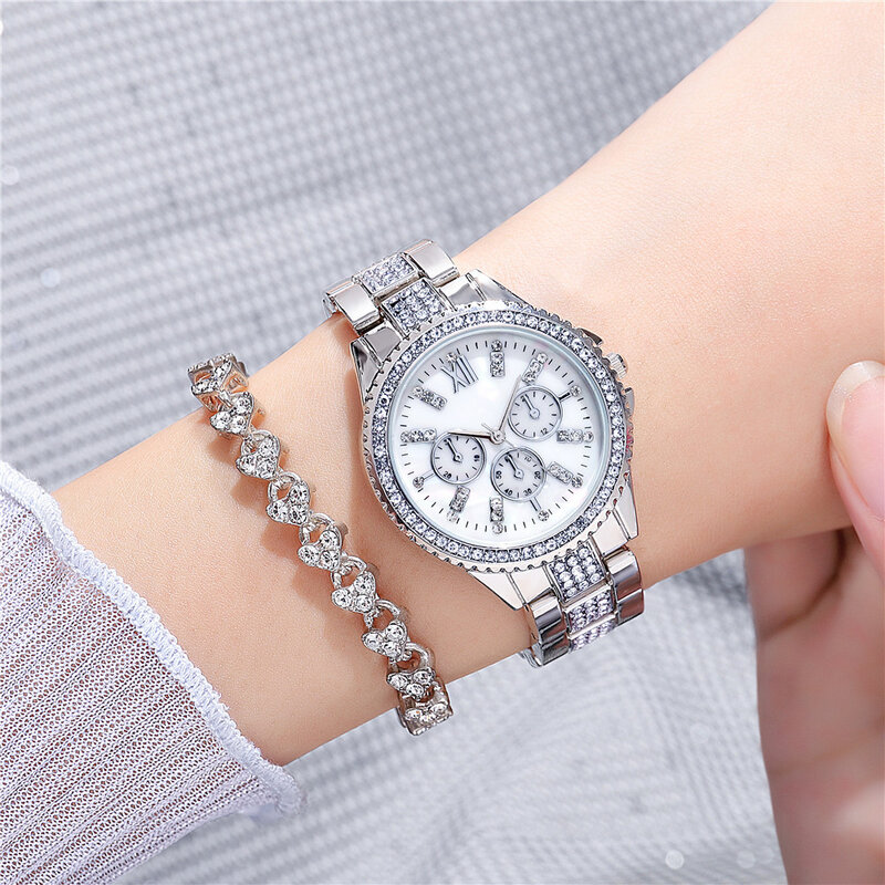 Women Watches 2022 Fashion Casual Female Quartz Wristwatches With Simple Roman rhinestones Dial Ladies Gold Silver Alloy Clock