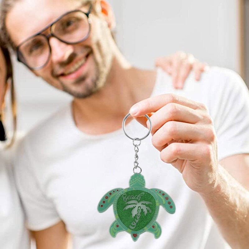 DIY for Turtle Keychain Silicone Epoxy Mold DIY Ornaments Pendant Jewelry Crafting Mould for Valentine Love Gift