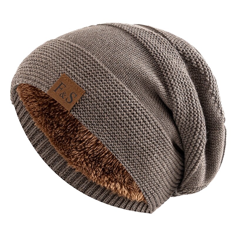 男性と女性のための伸縮性のある冬の帽子,裏地付きの暖かいビーニーキャップ,カジュアルなラベル,装飾的な冬のニット帽